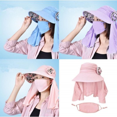  Lady UV Sun Protection Wide Brim Packable Visor Cap Hat W/ Neck Flap Mask  eb-97650799